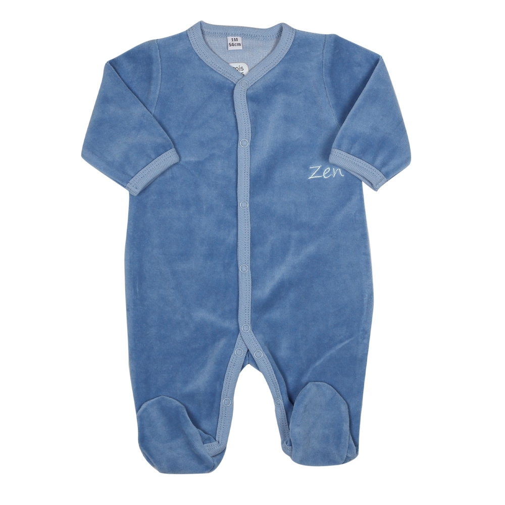 Pyjama velours bleu Barbidul bébé garçon 3 MOIS BARBAPAPA