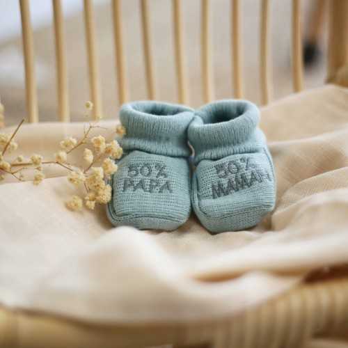 Chaussons bébé, bio, pour noël chaussette bébé naissance, brodés(je t'aime  maman) chaussures bébé, cadeau noël 0-3 mois,livraison offerte - Un grand  marché