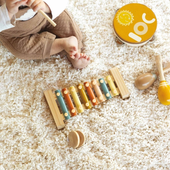 coffret musical bébé en bois