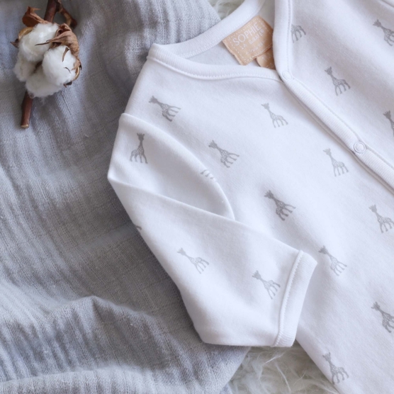 Pyjama léger blanc Sophie la girafe (1 mois)