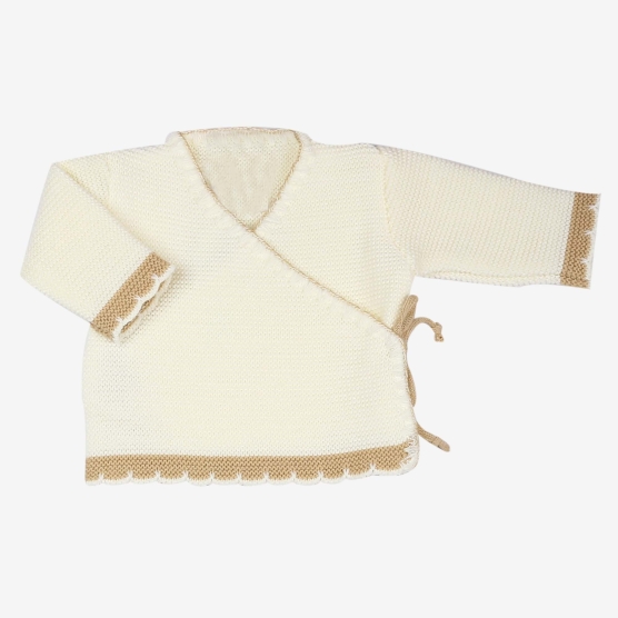 Brassière bébé en coton et laine - gris clair chine